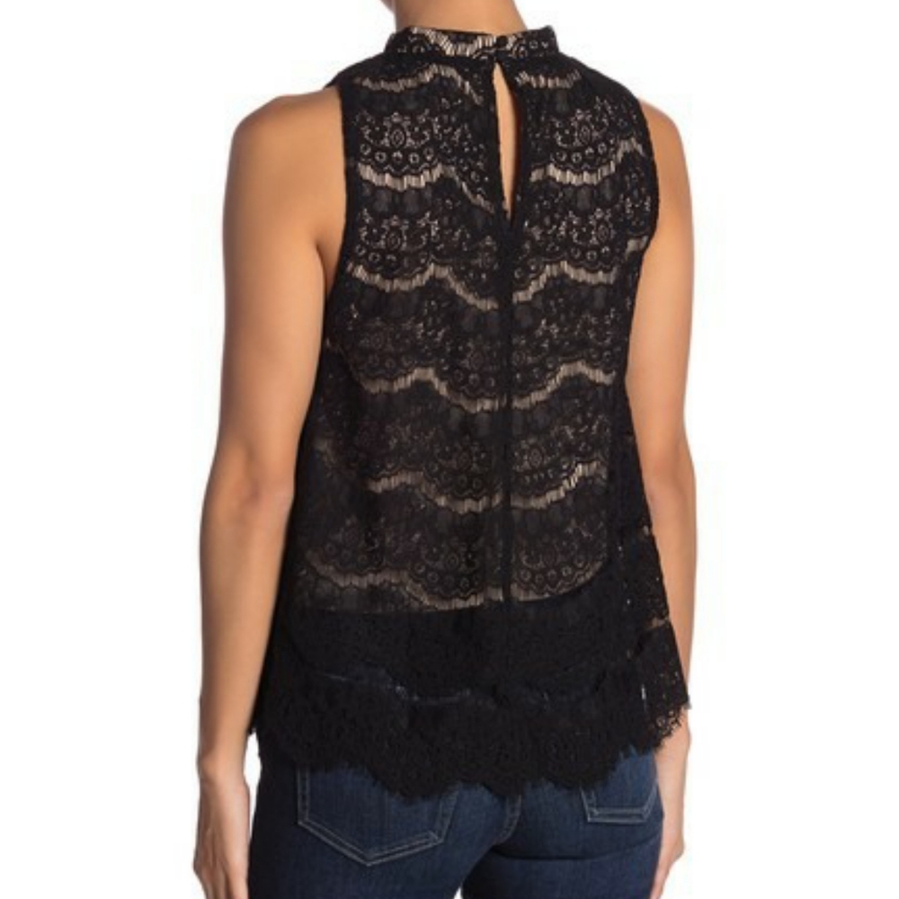 NWOT love, Fire Mock Neck Lace Top Size XS - Picture 2 of 7